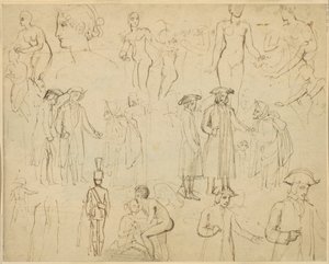 Roger de Coverley und die Zigeuner [verso] von Thomas Stothard