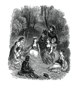 Szene aus der Einleitung zu Decameron von Giovanni Boccaccio von Thomas Stothard