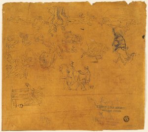 Blatt mit Skizzen mythologischer Themen von Thomas Stothard