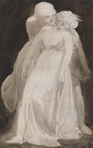 Fürsorge: Ein Mann unterstützt eine ohnmächtige Frau von Thomas Stothard