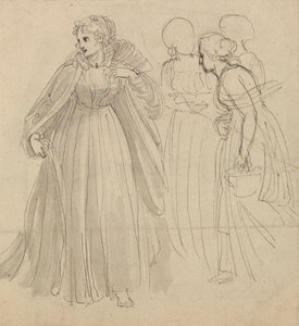 Studie für Illustration - Eine Prinzessin mit ihren Begleitern von Thomas Stothard