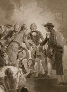 Die Landung von Wilhelm III. in Torbay, graviert von George Noble, Illustration aus David Humes 