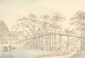 Brücke über den Severn in Newtown, Blick flussaufwärts von Thomas Sunderland