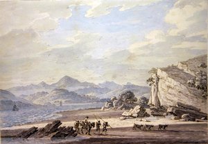 Ulverston Sands mit Coniston Fells in der Ferne von Thomas Sunderland