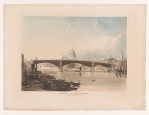 Gezicht op de Southwark Iron Bridge, Londen von Thomas Sutherland