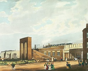 Eingang nach Manchester über die Water Street, graviert von Henry Pyall, veröffentlicht von Ackermann und Co., 1831