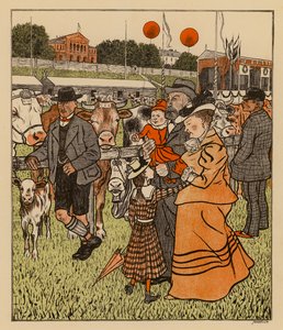 Familie besucht eine Landwirtschaftsausstellung von Thomas Theodor Heine