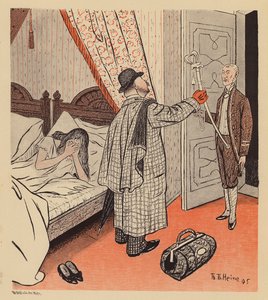 Mann entdeckt, dass seine Frau eine Affäre mit einem Soldaten hat von Thomas Theodor Heine