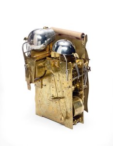 Detail einer George III grün und vergoldeten Japanned musikalischen Automatentischuhr, die die Lord Mayor