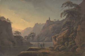 Komposition: Fluss, der sich zwischen hohen Felsen windet