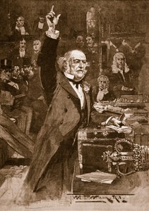 Einführung des Home Rule Bill: Mr. Gladstone hält seine Schlussrede, 1886, Illustration aus 