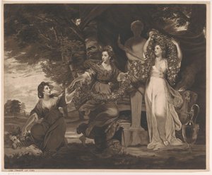 Porträt von Barbara Beresford, Elizabeth Gardiner und Anne Townshend als die drei Grazien von Thomas Watson