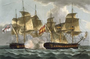 Eroberung der Mahonesa, 13. Oktober 1796, graviert von Thomas Sutherland für J. Jenkins