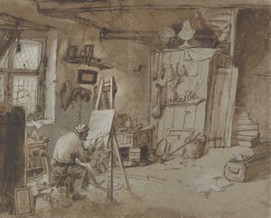 Ein Maler bei der Arbeit in seinem Atelier, 1663-77