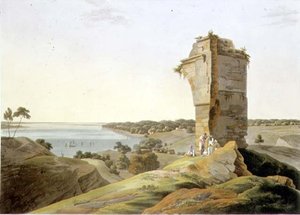Blick von den Ruinen des Forts von Currah am Fluss Ganges, Tafel XXI aus Teil 4 von 