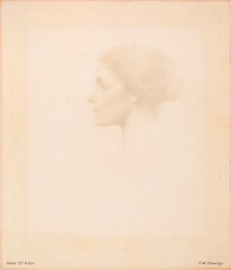 Kopf eines Mädchens von Thomas Wilmer Dewing