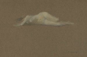 Nackte Frau auf ihrer Seite