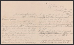 Brief von Thomas Womack an Julia Womack mit Umschlag, 7. April 1915