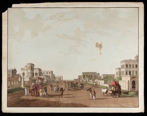Old Court House Street, Blick nach Süden aus den Ansichten von Kalkutta von Thomas und William Daniell