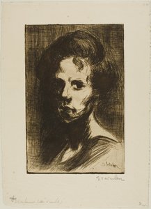 Kopf einer Frau, Platte I von Théophile Alexandre Pierre Steinlen