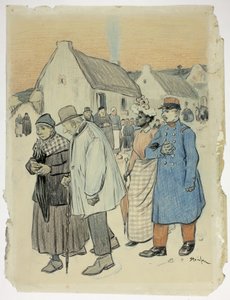 Straßenszene mit zwei Paaren von Théophile Alexandre Pierre Steinlen