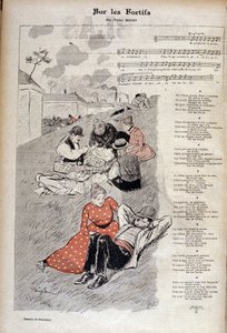 Volkslied „auf den Fortices“ von Victor Meusy - Zeichnung von Theophile Alexandre Steinlen in „Gil blas illustriert“