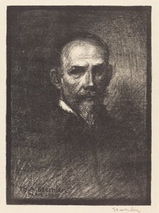 Selbstporträt Steinlen von vorne, Kopf gerade, 1905