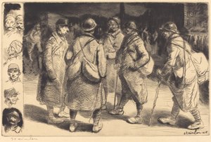 Soldaten im Urlaub - Nachtszene Permissionnaires - Effet de Nuit, 1916