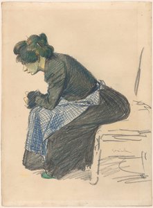 Studie einer Frau, spätes 19. - frühes 20. Jahrhundert von Théophile Alexandre Steinlen