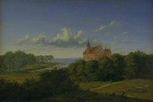 Eine Landschaft mit einem Herrenhaus. Komposition von Thorald Læssøe