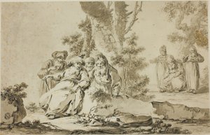 Figuren in orientalischer Tracht in einer Landschaft