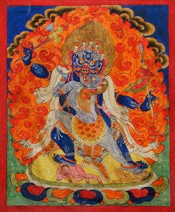 Eine furchterregende Gottheit in Yab-Yum, 19. Jahrhundert von Tibetan School