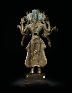 Ekadashalokeshvara-Statue von Tibetan School