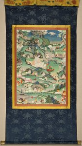 Eine Szene aus dem Leben von Milarepa (Thangka)