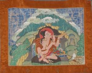 Mahasiddha Krishnacharya, aus einem Teilset von Thangkas, frühes 19. Jahrhundert
