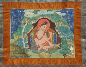 Mahasiddha Luipa, aus einem Teilset von Thangkas, frühes 19. Jahrhundert von Tibetan School