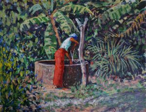 Frau am Brunnen