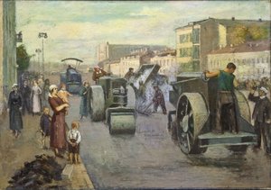 Der Wiederaufbau von Moskau von Timofei Ermilovich Pustovalov