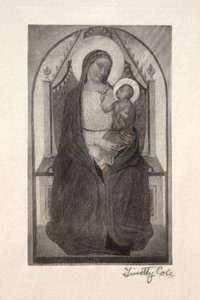 Alte italienische Meister: Madonna auf dem Thron mit Kind, das einen Vogel hält, 1885