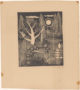 Waldansicht mit Leopard von Tinus van Doorn (signed by artist)