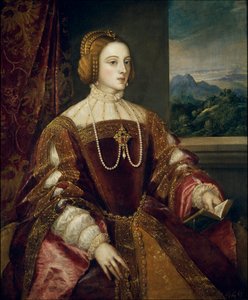 Porträt der Kaiserin Isabella von Portugal (1503-1539). Gemälde von Tiziano Vecellio, genannt der Tizian (1485-1576) 1548. Maße 1,17x0,98 m. Madrid, Prado Museum von Tiziano Vecelli