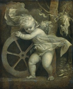 Amor mit dem Rad der Zeit, ca. 1515-1520 von Titian