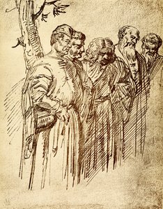 Gruppe von Zuschauern aus dem Wunder des Heiligen Antonius von Tiziano Vecelli