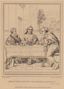 Jesus mit den zwei Jüngern in Emmaus, Lukas von Tiziano Vecelli