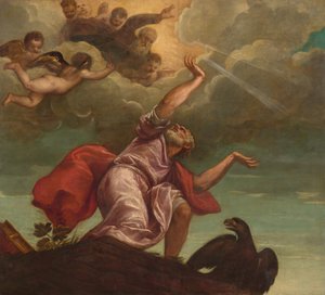 Heiliger Johannes der Evangelist auf Patmos von Titian and Workshop