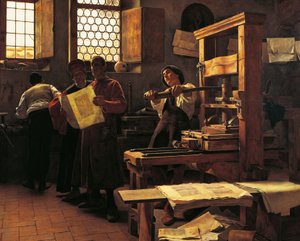 Drucker Bernardo Cennini in seiner Werkstatt