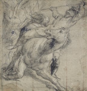 Pferd und Reiter fallen, ca. 1537 von Tiziano Vecelli