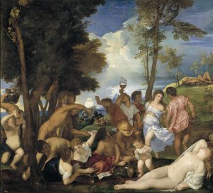 Das Bacchanal der Andrianer von Tiziano Vecelli