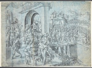 Davids Einzug mit Goliaths Kopf von Tobias Stimmer