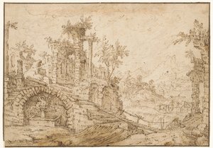 Landschaft mit antiken Ruinen